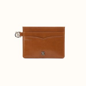 Charmed Card Case in Polished Leather - Truffle