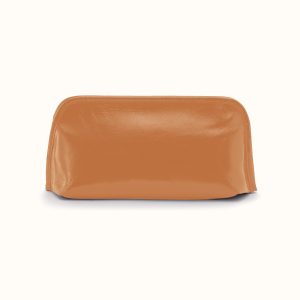 Beauty Brush Case In Polished Leather - Natural