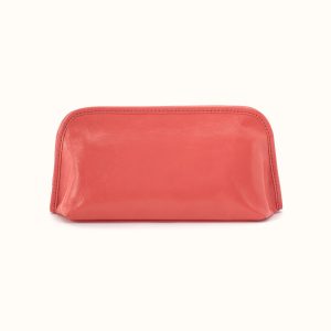 Beauty Brush Case In Polished Leather - Pink Mirage