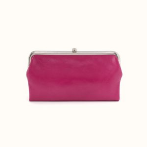 Lauren Clutch-Wallet in Polished Leather - Cactus Flower