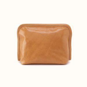 Beauty Cosmetic Pouch In Polished Leather - Natural