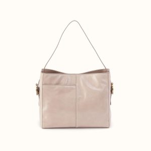 Render Shoulder Bag In Gloss Leather - Stone Gloss