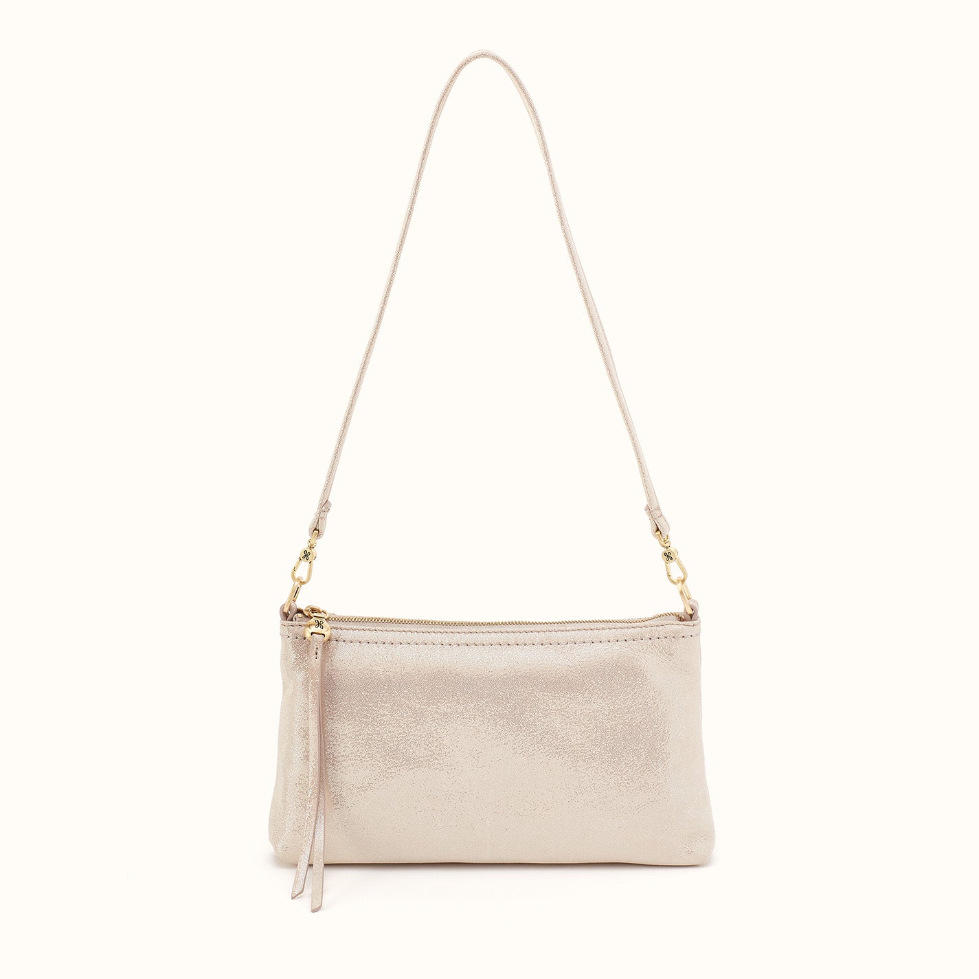 Darcy Crossbody In Metallic Leather - Sand Shimmer - Image 3