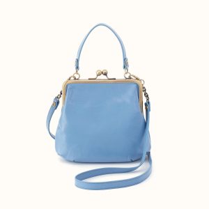 Alba Crossbody In Polished Leather - Faded Denim
