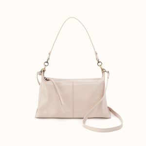 Avon Shoulder Bag In Polished Leather - Pale Flax