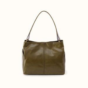 Seneca Shoulder Bag In Polished Leather - Olive Veil