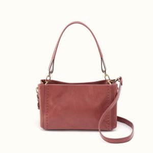 Seneca Shoulder Crossbody In Polished Leather - Rosewood
