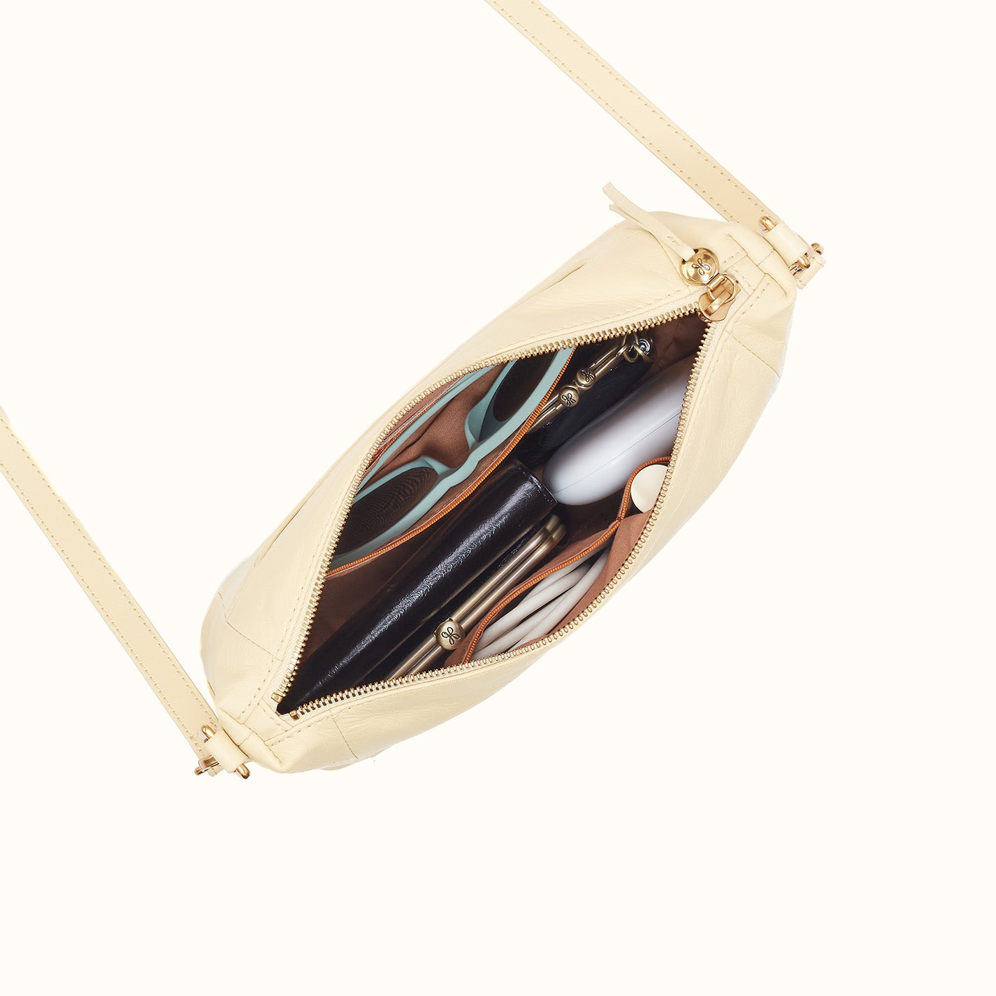 Darcy Carry-All Crossbody in Polished Leather - Butter Yellow - Image 2