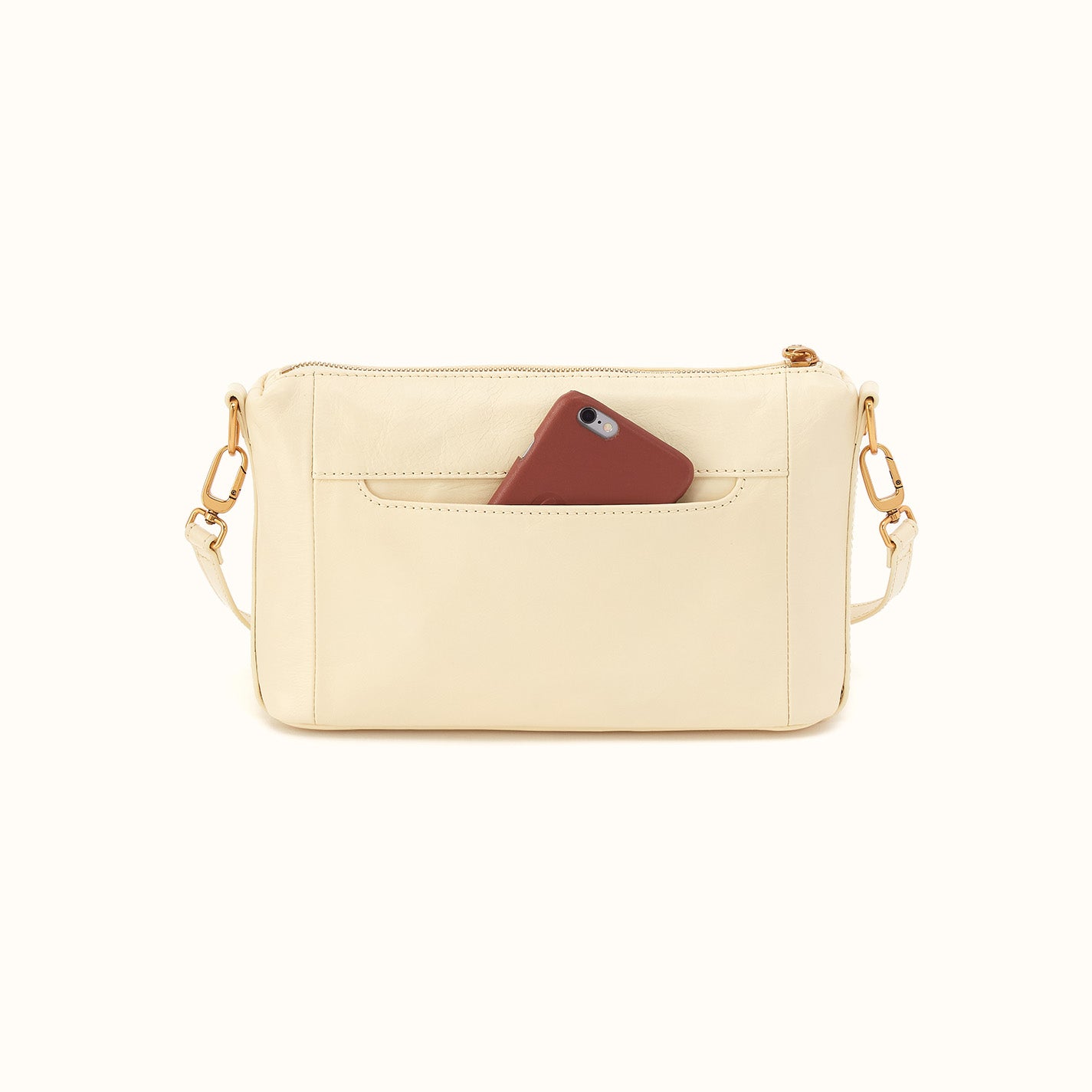 Darcy Carry-All Crossbody in Polished Leather - Butter Yellow - Image 4