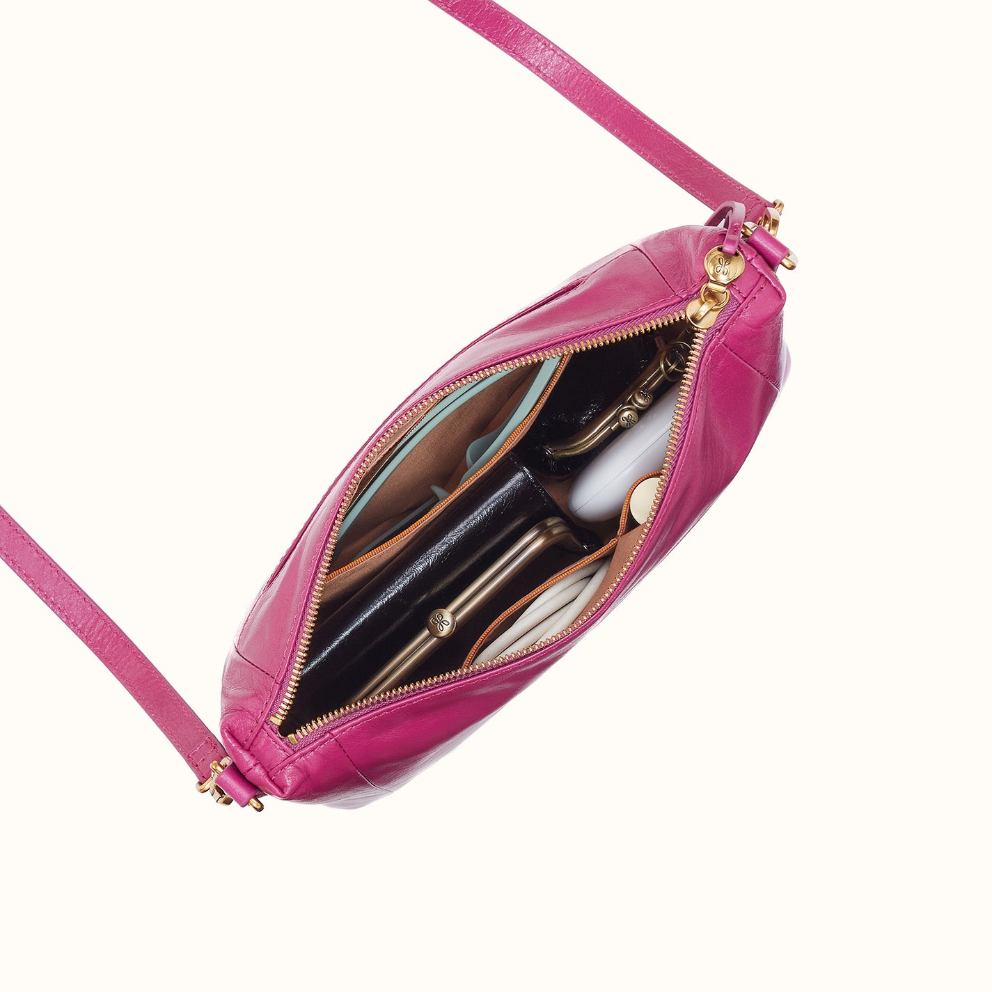 Darcy Carry-All Crossbody in Polished Leather - Cactus Flower - Image 2