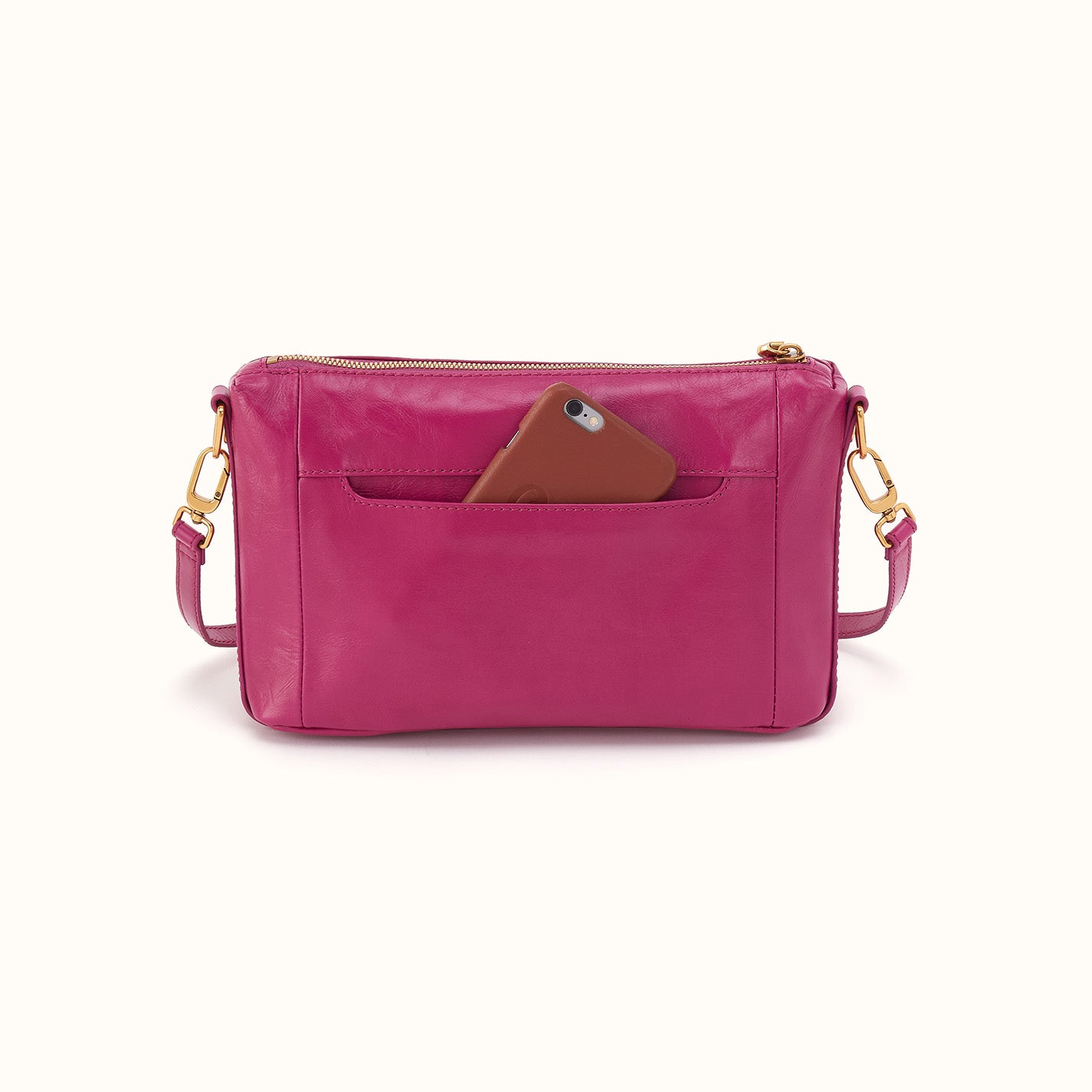 Darcy Carry-All Crossbody in Polished Leather - Cactus Flower - Image 3