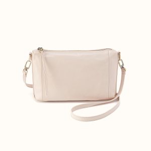 Darcy Carry-All Crossbody In Polished Leather - Pale Flax