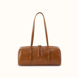 Scottie Satchel in Polished Leather - Truffle
