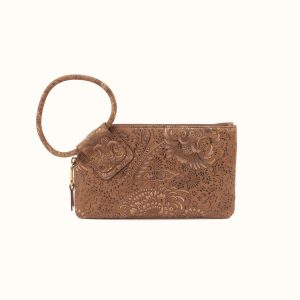 Sable Wristlet In Printed Leather - Mink Folklore