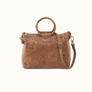 Sheila Medium Satchel In Printed Leather - Mink Folklore
