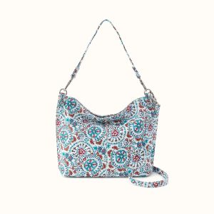 Pier Shoulder Bag in Printed Leather - Batik Blooms