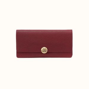 Hutton Large Wallet in Micrograin Leather - Red Dahlia