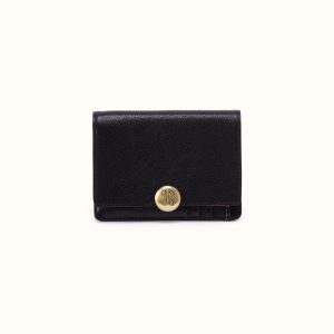 Hutton Small Wallet In Micrograin Leather - Black