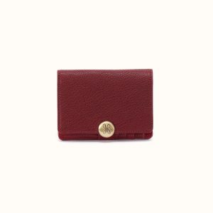 Hutton Small Wallet in Micrograin Leather - Red Dahlia