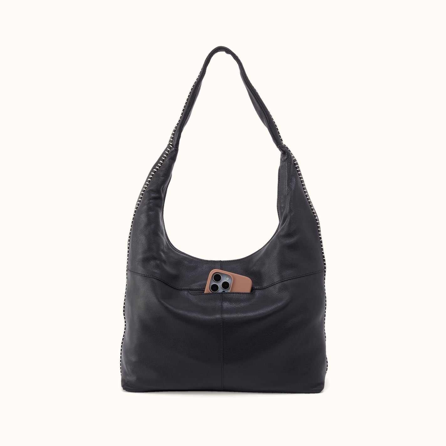 La Jolla Hobo In Cloud Leather - Black - Image 3